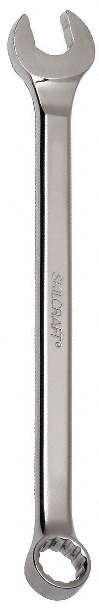 ABILITY ONE Combination Wrench: Alloy Steel, Chrome, 19 mm Head Size, 10 3/4 in Overall Lg - Metric 12-Point Combination Wrenches