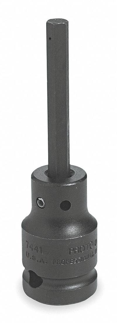 PROTO Impact Socket Bit : SAE, 7/16 in Tip Size, 3 1/4 in Overall Lg, Fixed Insert - Hex Impact Bit Sockets