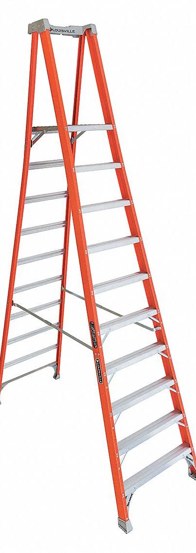 LOUISVILLE LADDER Platform Stepladder: 10 ft Ladder Size - General Purpose Podium Stepladders