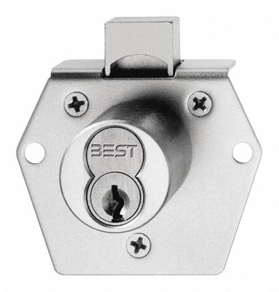 BEST Deadbolt Lock: Coreless, Vertical, Diamond, 2 1/8 in Body Ht, 1 7/8 in Body Wd - Deadbolt Cabinet & Drawer Locks with Interchangeable Cores