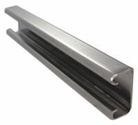Strut Channel - Solid Wall: 316 Stainless Steel, Polished, 12 ga Gauge, Solid, Single Strut Channel (MPN S65810SL58). Key specifications — Material: 316 Stainless Steel; Color: Silver; Finish: Polished; Hole Size: No Holes; Hole Spacing: No Holes; Slot Type: Solid; Brand: CALBRITE.