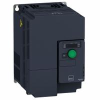 SCHNEIDER Variable Frequency Drive: In Phase Three, Out Phase Three, 7 1/2 hp, IP20, No Bypass (MPN ATV320U55N4C). Key specifications — Style: Compact; Color: Black/Green; Output Phase: Three.