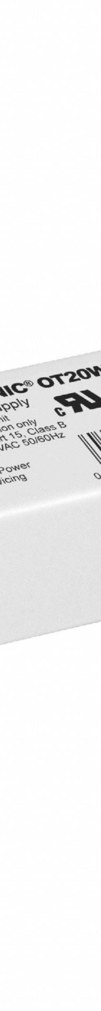 LEDVANCE LED Driver: Class 2, 20 W Max. Power Output, 120 to 277V AC, 12V DC, No Dimming (MPN OT20W/12V/UNV). Key specifications — Brand: LEDVANCE; Output Voltage: 12V DC; Dimming Method: No Dimming.