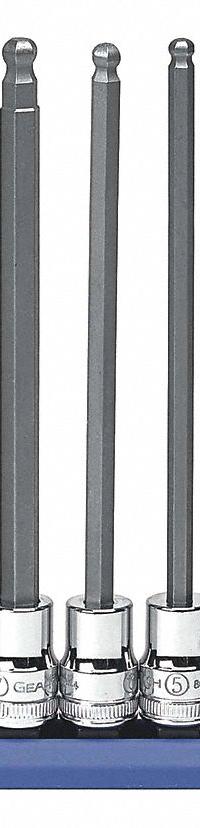 GEARWRENCH Socket Bit Sets: 1 - 25 Pieces, 3/8 in Drive Size, 8 Pieces, 3 mm to 10 mm Tip Size Range (MPN 80573). Key specifications — attr1216280: Fixed Insert; attr1216283: GEARWRENCH; attr1225718: 3 mm to 10 mm; attr1227491: 3/8 in.