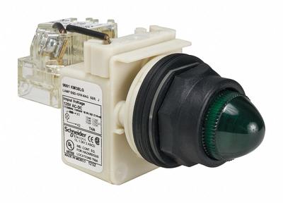 SCHNEIDER Pilot Light: 30 mm Panel Mounting Size, Green, LED - LED Pilot-Lights