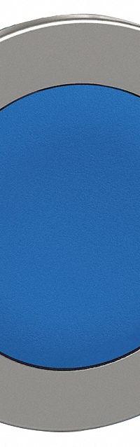 SCHNEIDER Flush Push Button: Blue, 30 mm Mounting Size, Metallic, Maintained (MPN ZB4FH06). Key specifications — Brand: SCHNEIDER; Action: Maintained; Series: XB4; Push Button Material Type: Metallic.