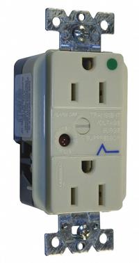 HUBBELL Receptacle: Hospital Grade Fed. Spec., Duplex, 5-15R, Ivory, 125V AC, 15 A, 2 Pole / 3 Wire (MPN HBL8262ISA)