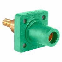 Single Pole Receptacle: Green, Straight Taper Nose Mating, Threaded Stud Termination, 400 A (MPN 16R32-XG). Key specifications — Series: 16; Receptacle Gender: Female; Brand: LEVITON.