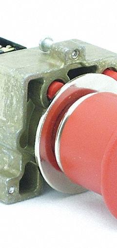 REES Emergency Stop Push Button: Non-Illuminated, Mushroom Head Profile, Non-Metallic, 22 mm (MPN 22102-102). Key specifications — Brand: REES; Action: Maintained; Push Button Material Type: Non-Metallic.