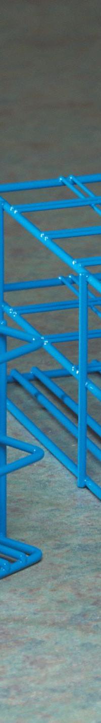 Tube Rack: 5 7/8 in Overall Wd, 2 1/2 in Overall Ht, 6 1/8 in Overall Lg, Steel, Blue, (16) Places (MPN F18794-0001). Key specifications — Material: Steel; Mounting Location: Benchtop; Color: Blue; Product Type: Test Tube Rack; Total Holding Capacity: (16) Places; Brand: SP SCIENCEWARE.