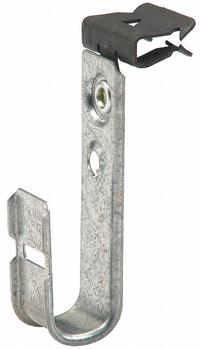 COOPER B-LINE J-Hook: Hammer-On with Locking Latch, 3/4 in Max. Bundle Dia., Galvanized Steel (MPN BCH12-E-2-4). Key specifications — Material: Galvanized Steel; Mounting: Front Mount; Includes Locking Latch: Yes; Color: Silver; Brand: COOPER B-LINE; Mounting Location: Beam; Mounting & Attachment (subhead): Hammer-On with Locking Latch.