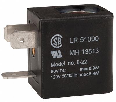 ARO Solenoid Coil: Universal, DIN 43650 Form B, 22 mm Coil Size, 120V AC, Plug-In - Solenoid Coils