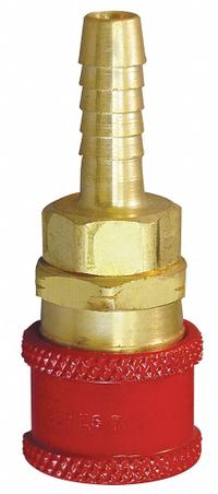 HANSEN Quick Coupler Body: Hose Barb, 5/16" (MPN RD707). Key specifications — Manufacturer Part Number: RD707; Hose Connection Gender: Male; Hose Connection Size: 5/16 in; Hose Connection Type: Hose Barb; Locking Type: Sleeve; Brand: HANSEN; Color Code: Red.