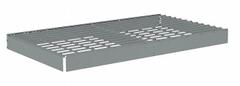 TENNSCO Shelf: 42 in x 18 in, 2,250 lb Load Capacity, Steel, 5 ga Decking, Gray, Shelf (MPN ZLES-4218W). Key specifications — Decking Material: Steel; Includes: (4) Beams; Decking Finish: Zinc Plated; Shelf Configuration: Single Straight; Color: Gray; Frame Material: Steel; Brand: TENNSCO; Frame Finish: Zinc Plated.
