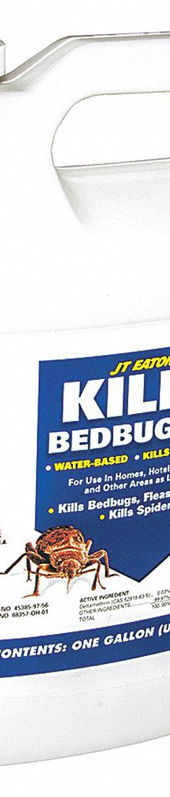 JT EATON Bed Bug Killer: For Use On Flying and Crawling Insects, Jug, 128 oz Container Size (MPN 207-W1G). Key specifications — Brand: JT EATON; Container Type: Jug; DEET Concentration: DEET-Free; Form: Liquid; Indoor/Outdoor Use: Indoor; Insect Group: Flying and Crawling; Targeted Insects: Bed Bugs.