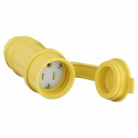 HUBBELL Straight Blade Connector: 5-15R, 125V AC, 15 A, 2 Pole, 3 Wire, Yellow (MPN HBL15W47)