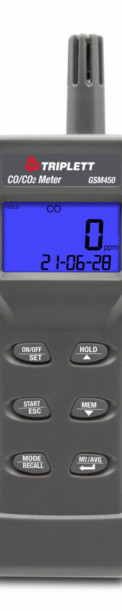 TRIPLETT Carbon Monoxide Meter: Calculates Averages/Data - Multi-Gas Analyzers