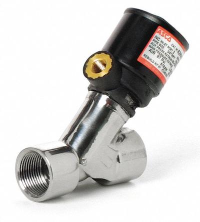 ASCO Angle Body Piston Valve: 2-Way, Normally Closed, 3/4 in Pipe Size - 2-Way/2-Position, Normally Closed Air-Operated Valves