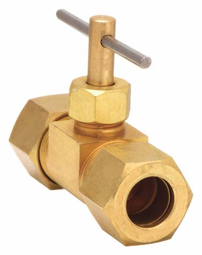 WEATHERHEAD Needle Valve: Inline Valve Body, Brass, 3/8 in Pipe Size - Brass Straight-Body Needle Valves