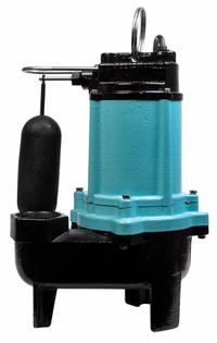LITTLE GIANT Sewage Ejector Pump: Cast Iron, Single Phase, 1/2 hp, 115V AC, 2 in Max. Dia. Solids (MPN 511431). Key specifications — Impeller Material: Nylon; Rated Voltage: 115V AC; Brand: LITTLE GIANT; Discharge Orientation: Vertical; Switch: Integral Vertical Float.