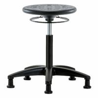 Stool: Polyurethane, Ht Range 18 in to 25 1/2 in, 13 in Seat Wd, 13 in Seat Dp, 5 Glides, 0 Casters (MPN IPMBSO-RG-NF-RG-BLK). Key specifications — Brand: APPROVED VENDOR; Foot Support: No; Base Material: Fiberglass; ESD-Safe: Not ESD Safe; Number of Casters: 0.