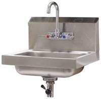 ADVANCE TABCO Hand Sink: 1 Stations, 5 in Bowl Dp, 14 in Bowl Lg, 10 in Bowl Wd, Faucet Included (MPN 7-PS-67). Key specifications — Includes Side Splash: Side Splash Not Included; Brand: ADVANCE TABCO.