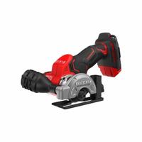 CRAFTSMAN Cut-Off Tool: 3 in Wheel Dia, Trigger, Brushless Motor, 20V DC, Pistol Grip, V20* (MPN CMCM300B). Key specifications — attr1255492: Pistol Grip; attr1255496: Parallel to Handle; attr1255502: Yes; attr1255547: Trigger.