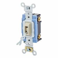LEVITON Wall Switch: Locking Switch, Single Pole, Maintained, Ivory, 120/277V AC, 15 A (MPN 1201-2IL). Key specifications — Illuminated: No; Voltage Rating: 120/277V AC.