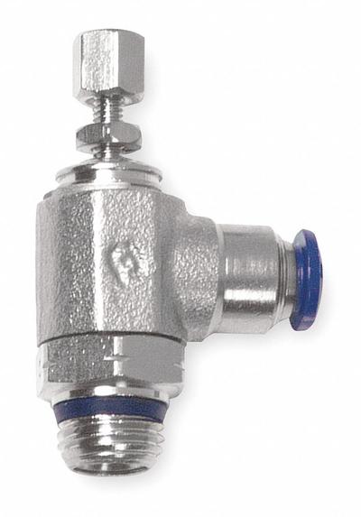 AIGNEP USA Universal Flow Control: Elbow Fitting, Knob, 1/4 in Valve Body Size - Elbow-Style Speed Control Valves