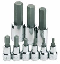 SK PROFESSIONAL TOOLS Socket Bit Set: 1 - 25 Pieces, 3/8 in, 1/2 in Drive Size, 9 Pieces, SAE (MPN 19733). Key specifications — attr1216280: Replaceable Insert; attr1216283: SK PROFESSIONAL TOOLS; attr1225718: 5/32 in to 5/8 in; attr1227491: 3/8 in, 1/2 in.
