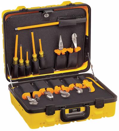 KLEIN TOOLS Insulated Tool Kit: Insulated, 13 Total Pcs - Tool Sets with Tool Case