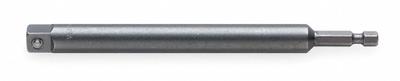 PROTO Power Socket Adapter: 1/4 in Output Drive Size, Square, 2 in Overall Lg - 7/16" Male Hex Drive Power Socket Adapters