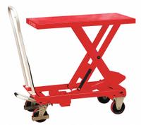 DAYTON Scissor Lift Table: 1,100 lb Load Capacity, 39 1/2 in L x 20 1/2 in W, Steel, Hydraulic (MPN 33W286). Key specifications — Platform Material: Steel; Brand: DAYTON.
