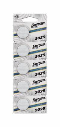 ENERGIZER COIN CELL BATTERY: 2025 Battery Size, Lithium / Manganese Dioxide, 170 mAh Capacity, 3V DC (MPN ECRN2025). Key specifications — Voltage - Batteries: 3V DC; Battery Chemistry: Lithium / Manganese Dioxide; Product Type: Coin Cell Battery; Battery Size: 2025; Brand: ENERGIZER; Voltage - Subhead: 3V DC.