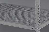 TENNSCO Shelf: 48 in Overall Wd, 24 in Overall Dp, Ventilated Shelf, 22 ga, Medium Gray (MPN PQ2-4824P). Key specifications — Color: Medium Gray; Finish: Powder Coated; Includes: (4) Shelf Clips; Material: Steel; Brand: TENNSCO.