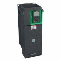 SCHNEIDER Variable Frequency Drive: In Phase Three, Out Phase Three, 15 hp, IP20, No Bypass, Compact (MPN ATV630D11M3). Key specifications — Style: Compact; Color: Black/Blue/Gray; Output Phase: Three.
