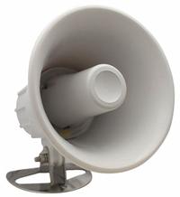 STANDARD HORIZON Round Speaker Horn: Powered, 4 ohm Impedance, 8 in Overall Wd, 10 in Overall Ht (MPN 220SW). Key specifications — attr1056495: Powered.