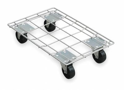 APPROVED VENDOR General Purpose Dolly: 880 lb, Silver, 33 in L x 24 in W x 6 in H Deck - Lipped Steel Wire General Purpose Dollies
