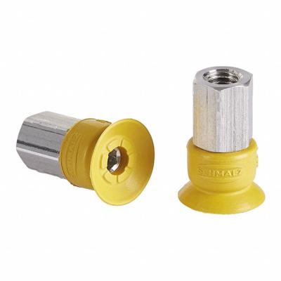 SCHMALZ Vacuum Pad Assembly: M5, 11.2 mm Pad Dia, NBR-ESD, 55 A, Yellow - Flat Type Electronics Industry ESD Vacuum Pad Assemblies
