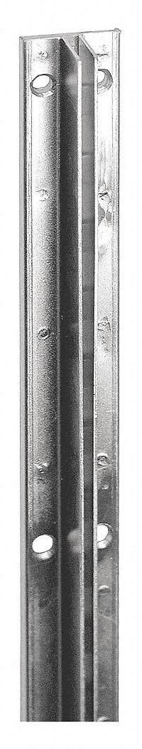 ECONOCO Single Slotted Standard: Single, 2 in Slot Spacing, 1 in Slot Lg, 13/16 in x 1 in x 10 ft (MPN SSRIZ10). Key specifications — Product Type: Slotted Standard; Color: Silver; For Display Type: Recessed Mount Slotted Standards; Material: Steel; Duty Rating: Heavy Duty; Brand: ECONOCO; Finish: Zinc-Plated; Mounting Type: Screw-In.