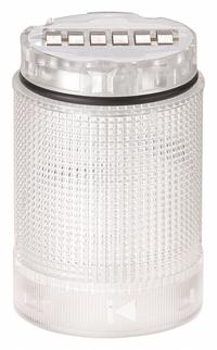 WERMA Tower Light Module: Flashing/Steady, 24V AC/24V DC, Clear, 40 mm Overall Dia, 59 mm Overall Ht (MPN 63413075). Key specifications — Brand: WERMA; Compatible with Series: KombiSIGN 40; Lens Color: Clear; Operating Voltage: 24V DC; Manufacturer Part Number: 63413075.