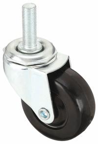 APPROVED VENDOR Stem Caster: 2 in Wheel Dia., 7/8 in Wheel Wd, Swivel, Swivel, 3/8 in Stem Dia. (MPN 20TM12). Key specifications — Brand: APPROVED VENDOR; Thread Size: 3/8"-24; Wheel Bearing Type: Plain; Wheel/Tread Color: Black; Roll Up: Swivel.