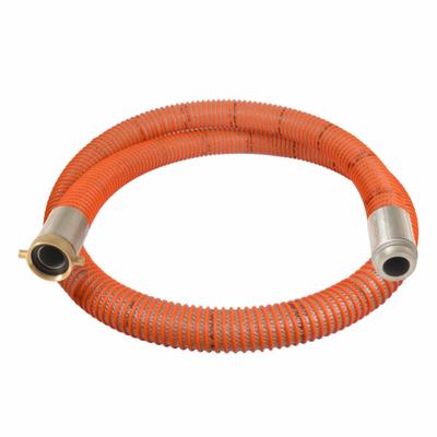 CONTINENTAL Suction and Discharge Hose: 2 in Hose Inside Dia., 100 psi, Clear/Orange - PVC Water Suction & Discharge Hose Assemblies with Synthetic Braid & PVC Helix Reinforcement