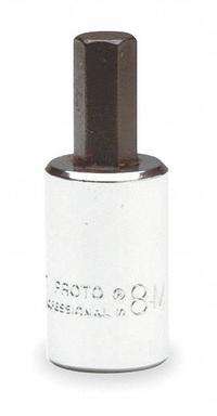 PROTO Socket Bit: 3/8 in Drive Size, Hex Tip, 1/8 in Tip Size, 1 13/16 in Overall Lg, Fixed Insert (MPN J49901/8ST). Key specifications — attr1204765: Fixed Insert; attr1204767: PROTO.
