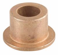 Flanged Sleeve Bearing: Bronze, SAE 841, 1/4 in Bore, 3/8 in OD, 3/8 in Lg, USDA H-1 Approved, 3 PK (MPN ECOF040606). Key specifications — System of Measurement: Inch; Lubricant Material: USDA H-1 Approved; Material Grade: SAE 841; Flange Type: Flanged; Brand: BUNTING BEARINGS.