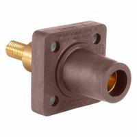 Single Pole Receptacle: Brown, Straight Taper Nose Mating, Threaded Stud Termination, 400 A (MPN 16R32-XH). Key specifications — Series: 16; Receptacle Gender: Female; Brand: LEVITON.