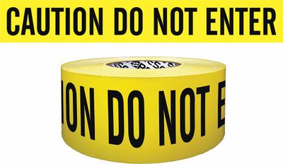 APPROVED VENDOR Barricade Tape: 500 ft Lg, 3 in Wd, Caution Do Not Enter Legend - Specific Caution Messaging Barrier Tape