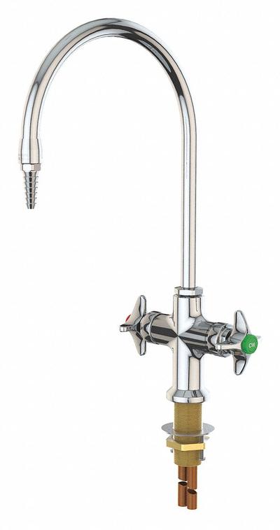 INSTOCK Laboratory Faucet: Faucet, Single-Post, For Cold Water/Hot Water Media - Single-Post Laboratory Faucets