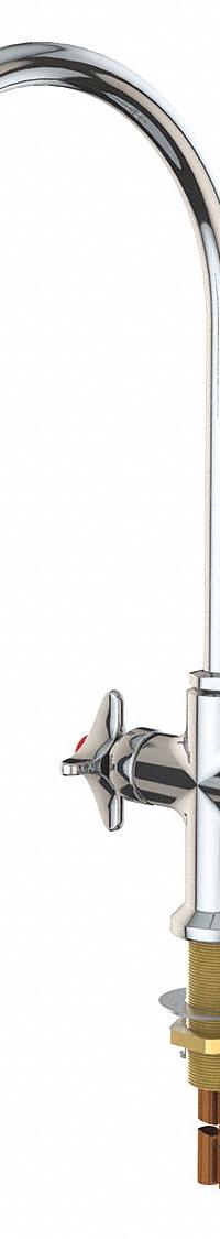 INSTOCK Laboratory Faucet: Faucet, Single-Post, For Cold Water/Hot Water Media, 2 Handles, 1 Outlets (MPN GRL412-8). Key specifications — Brand: INSTOCK; Color/Finish: Chrome; Inlet Connection Type: IPS; Index Text: HW; Product Type: Faucet; Index Color: Red; Flow Pattern: Inline.