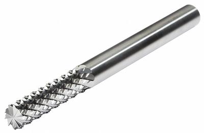 MICRO 100 Solid Router Bit: Diamond Cut, Burr End, 1/2" Cut Dia, 1" LOC (MPN RDB-110) - Diamond-Pattern Router Bits for Composites